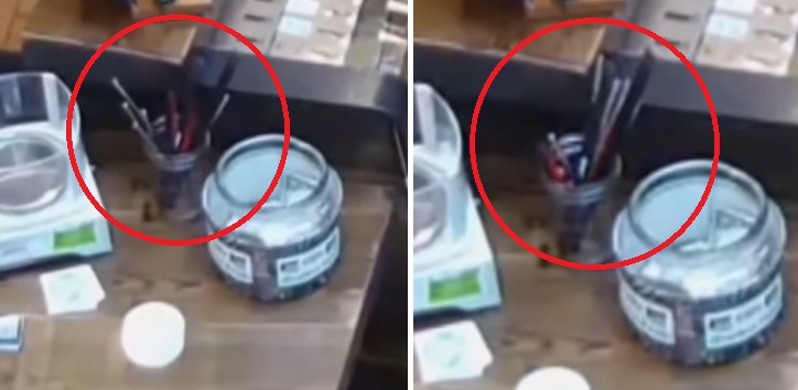 На камеру наблюдения в магазине Орегона записалось как невидимка двигает разные вещи